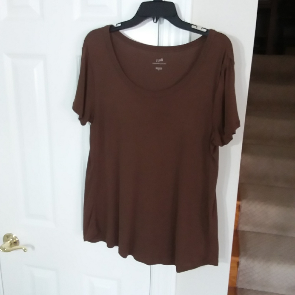 J Jill curved hem pima tee-EUC